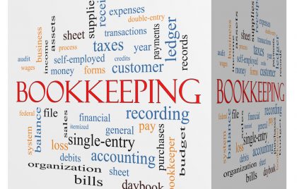 Bookkeeping 3D cube Word Cloud Concept Bookkeeping