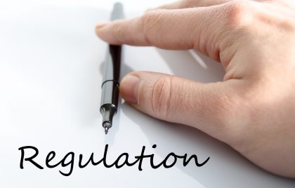 Regulation text concept Regulation text concept isolated over white background